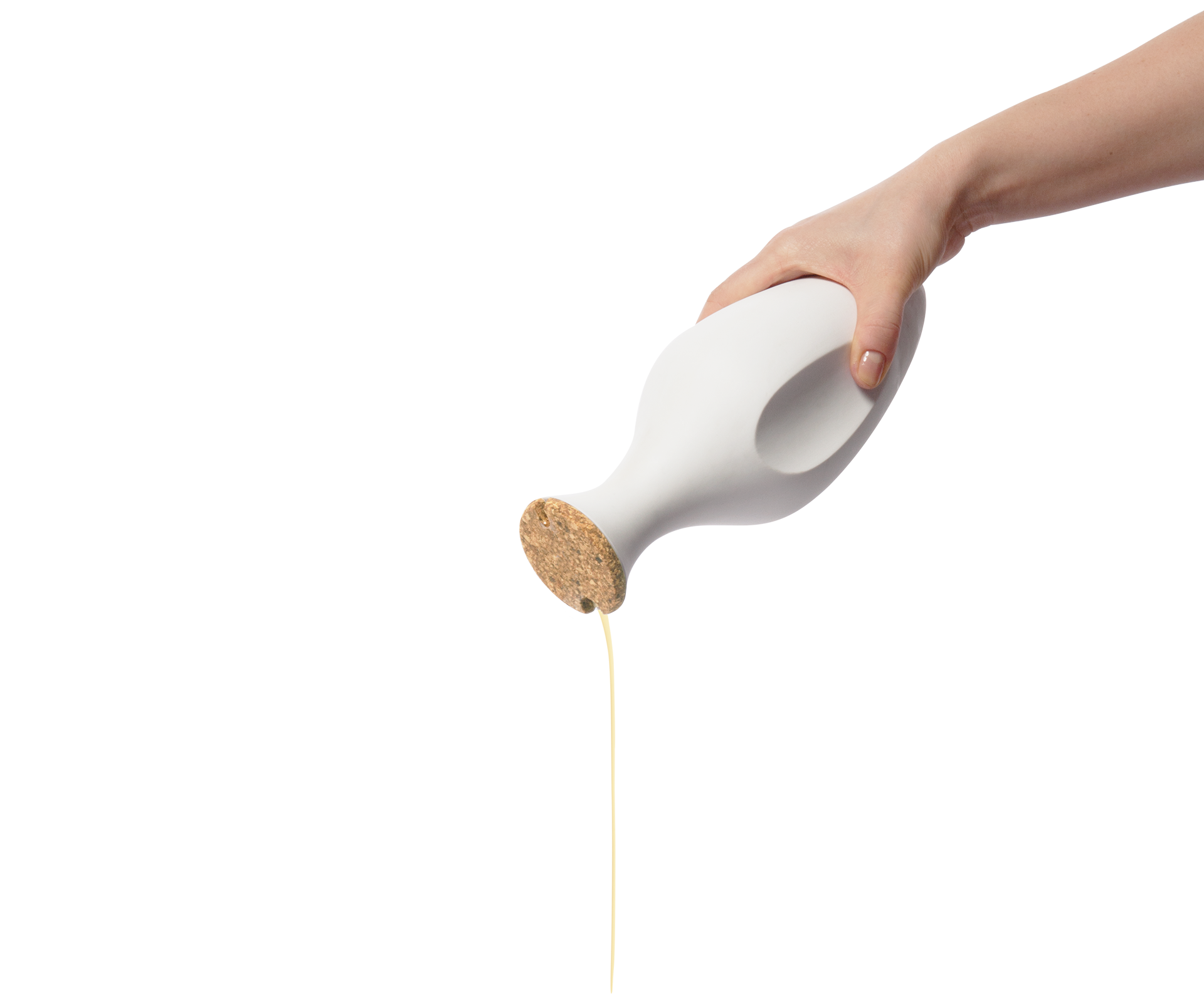 Amphore Milos wird von einer Hand genutzt zum ausgießen von Olivenöl